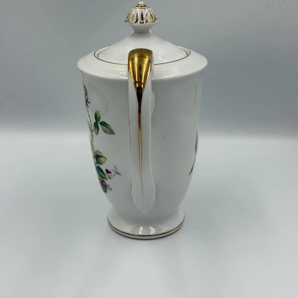 Lynmore Golden Rose Fine China Mini Coffee Pot And Lid